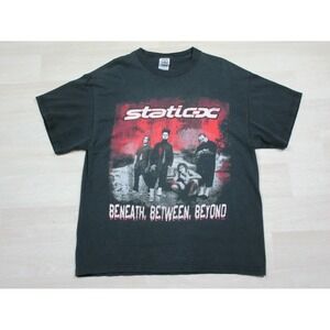 Vintage Static-X T Shirt (L) Beneath Between Beyond Y2K Evil Disco Industrial